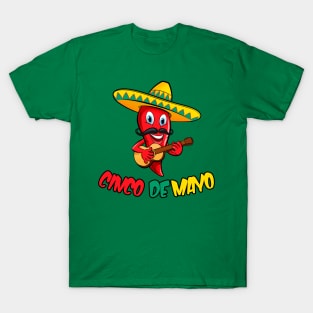 Fun Cinco De Mayo Red Pepper Sombrero T-Shirt